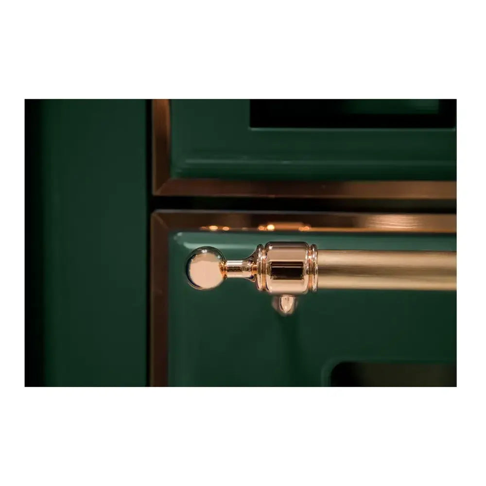 ILVE Majestic II 30 inch Triple Glass Door Natural Gas Dual Fuel Range Copper Emerald Green