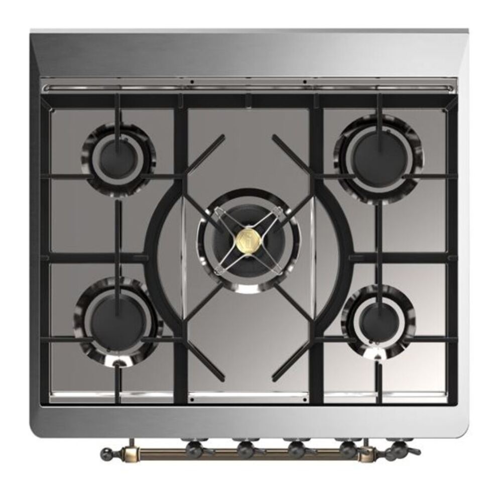 ILVE Majestic II 30 inch Triple Glass Door Natural Gas Dual Fuel Range Burnished Midnight Blue