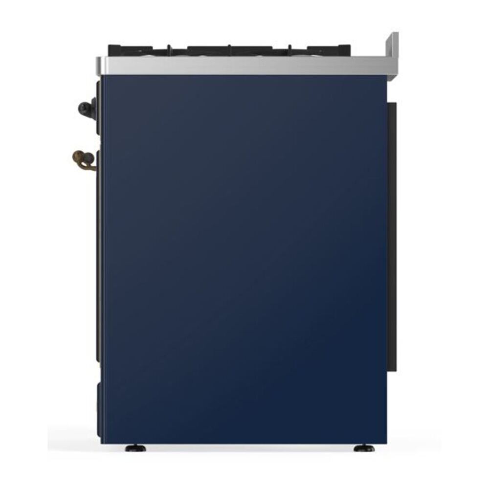 ILVE Majestic II 30 inch Triple Glass Door Natural Gas Dual Fuel Range Burnished Midnight Blue