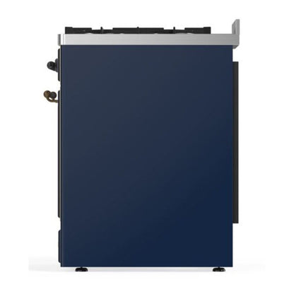 ILVE Majestic II 30 inch Triple Glass Door Natural Gas Dual Fuel Range Burnished Midnight Blue