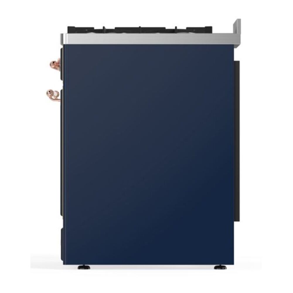 ILVE Majestic II 30 inch Triple Glass Door Natural Gas Dual Fuel Range Copper Midnight Blue