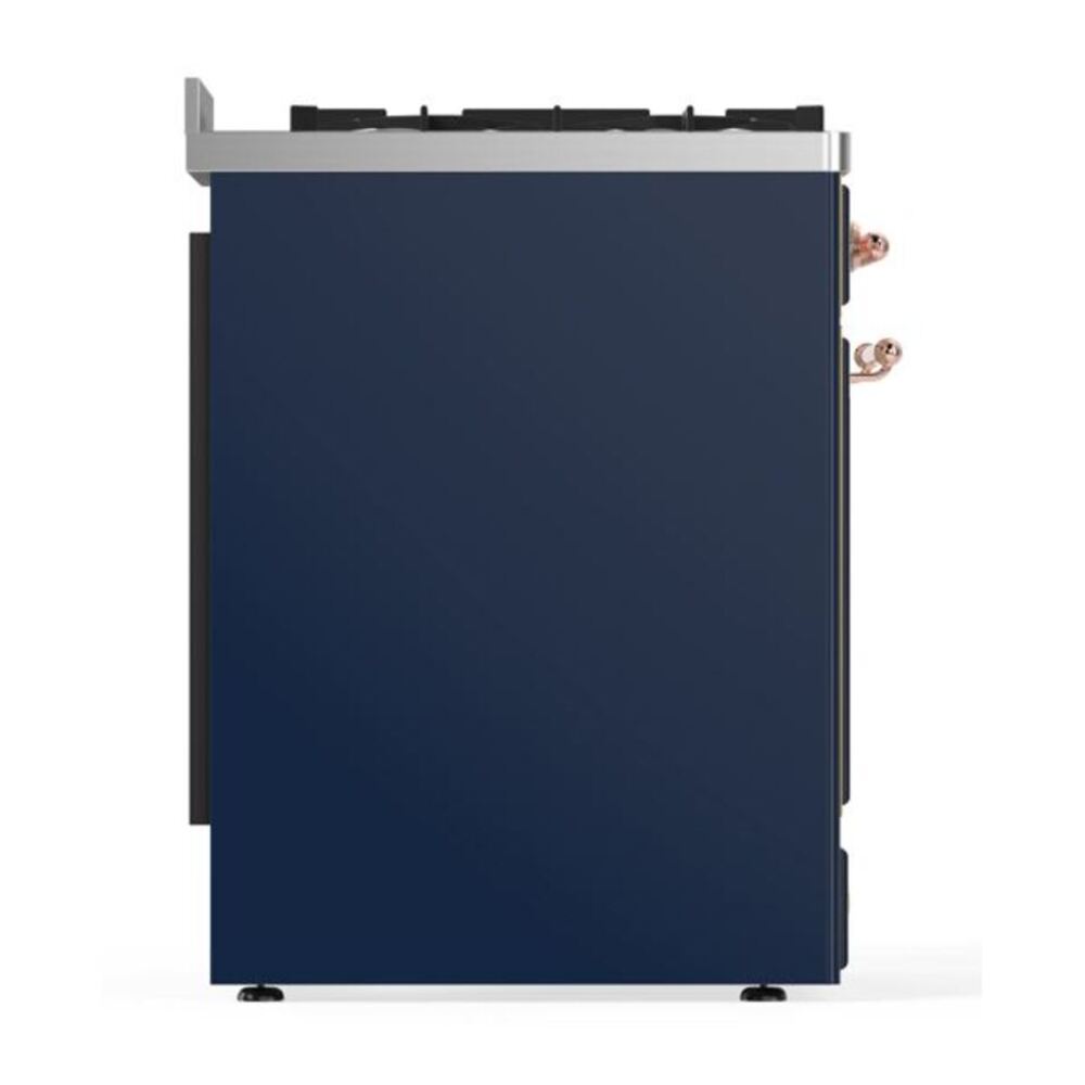 ILVE Majestic II 30 inch Triple Glass Door Natural Gas Dual Fuel Range Copper Midnight Blue