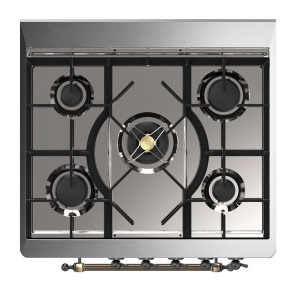 ILVE Majestic II 30 inch Triple Glass Door Natural Gas Dual Fuel Range Burnished Graphite Matte