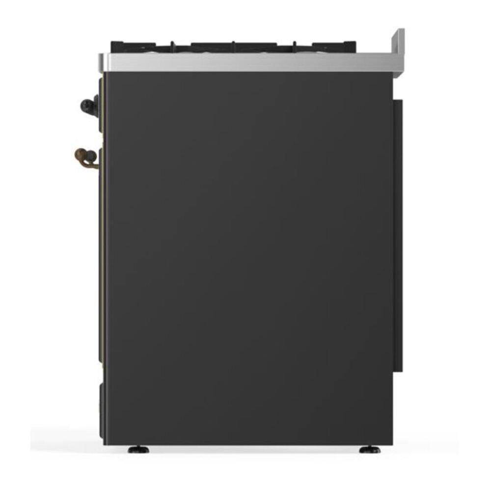 ILVE Majestic II 30 inch Triple Glass Door Natural Gas Dual Fuel Range Burnished Graphite Matte