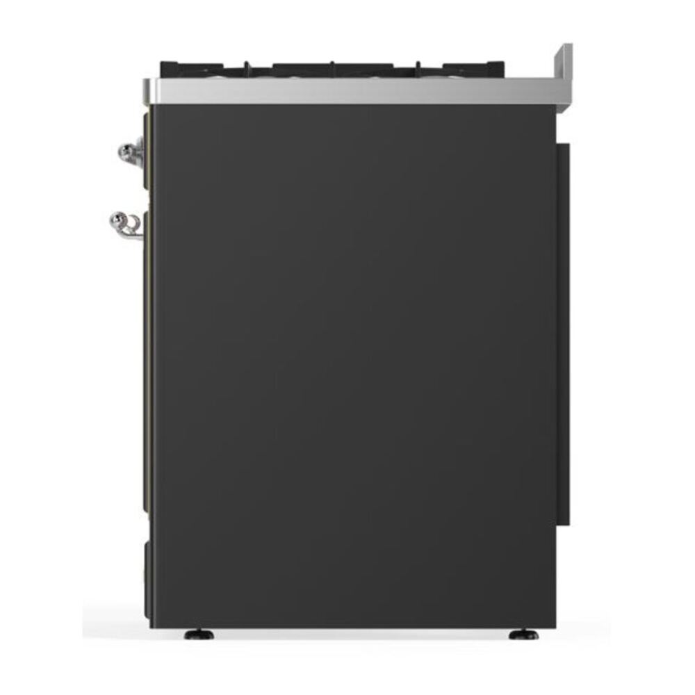 ILVE Majestic II 30 inch Triple Glass Door Natural Gas Dual Fuel Range Chrome Graphite Matte