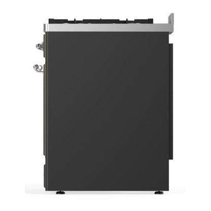 ILVE Majestic II 30 inch Triple Glass Door Natural Gas Dual Fuel Range Chrome Graphite Matte