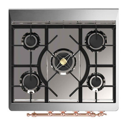 ILVE Majestic II 30 inch Triple Glass Door Natural Gas Dual Fuel Range Copper Graphite Matte