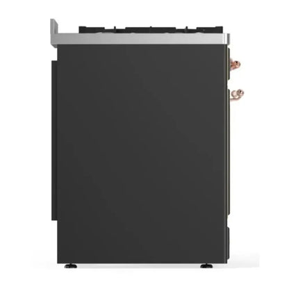 ILVE Majestic II 30 inch Triple Glass Door Natural Gas Dual Fuel Range Copper Graphite Matte