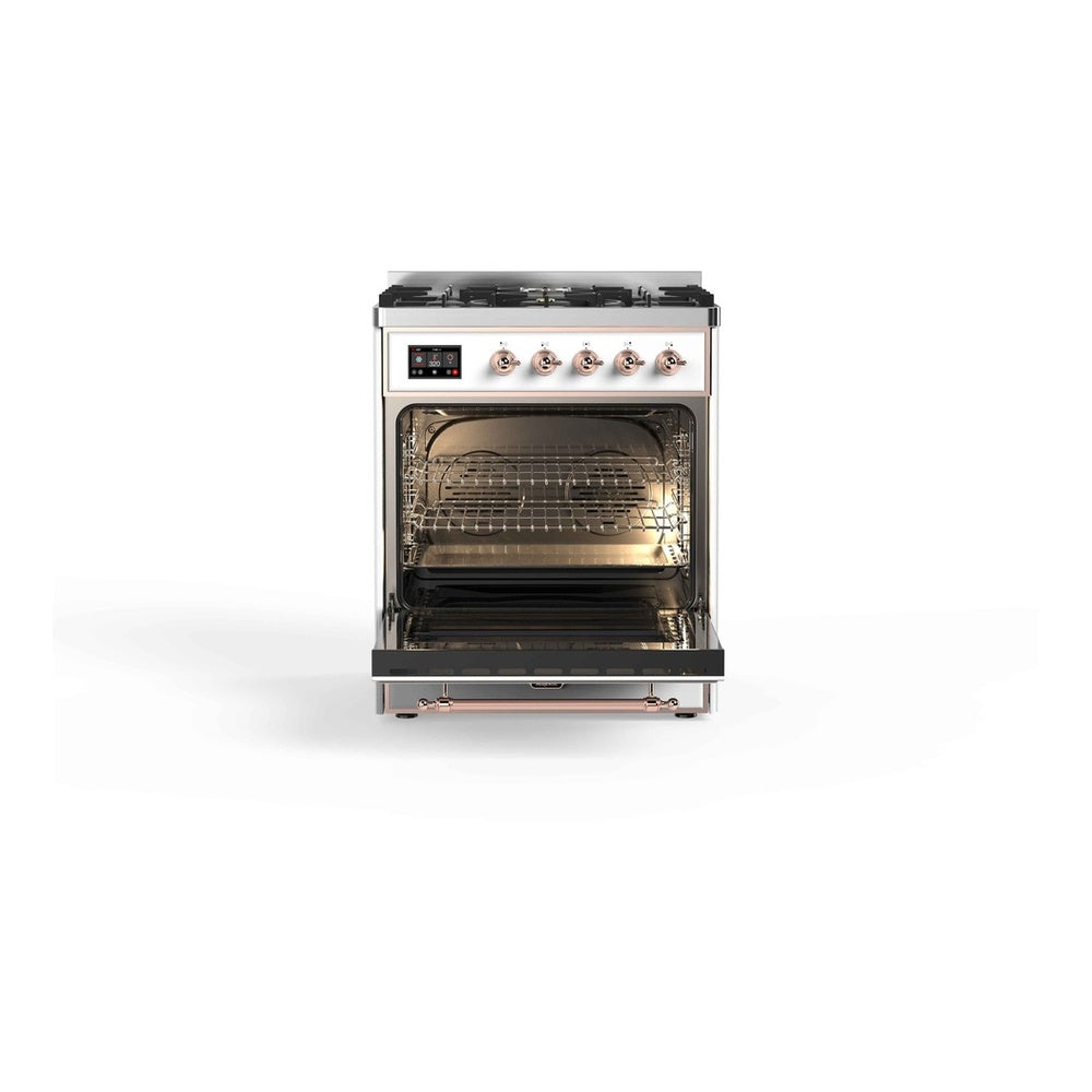 ILVE Majestic II 30 inch Triple Glass Door Natural Gas Dual Fuel Range Copper RAL