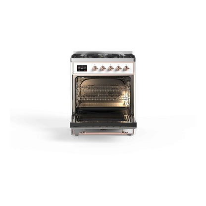ILVE Majestic II 30 inch Triple Glass Door Natural Gas Dual Fuel Range Copper RAL