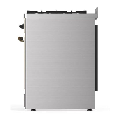 ILVE Majestic II 30 inch Triple Glass Door Natural Gas Dual Fuel Range Burnished Stainless Steel
