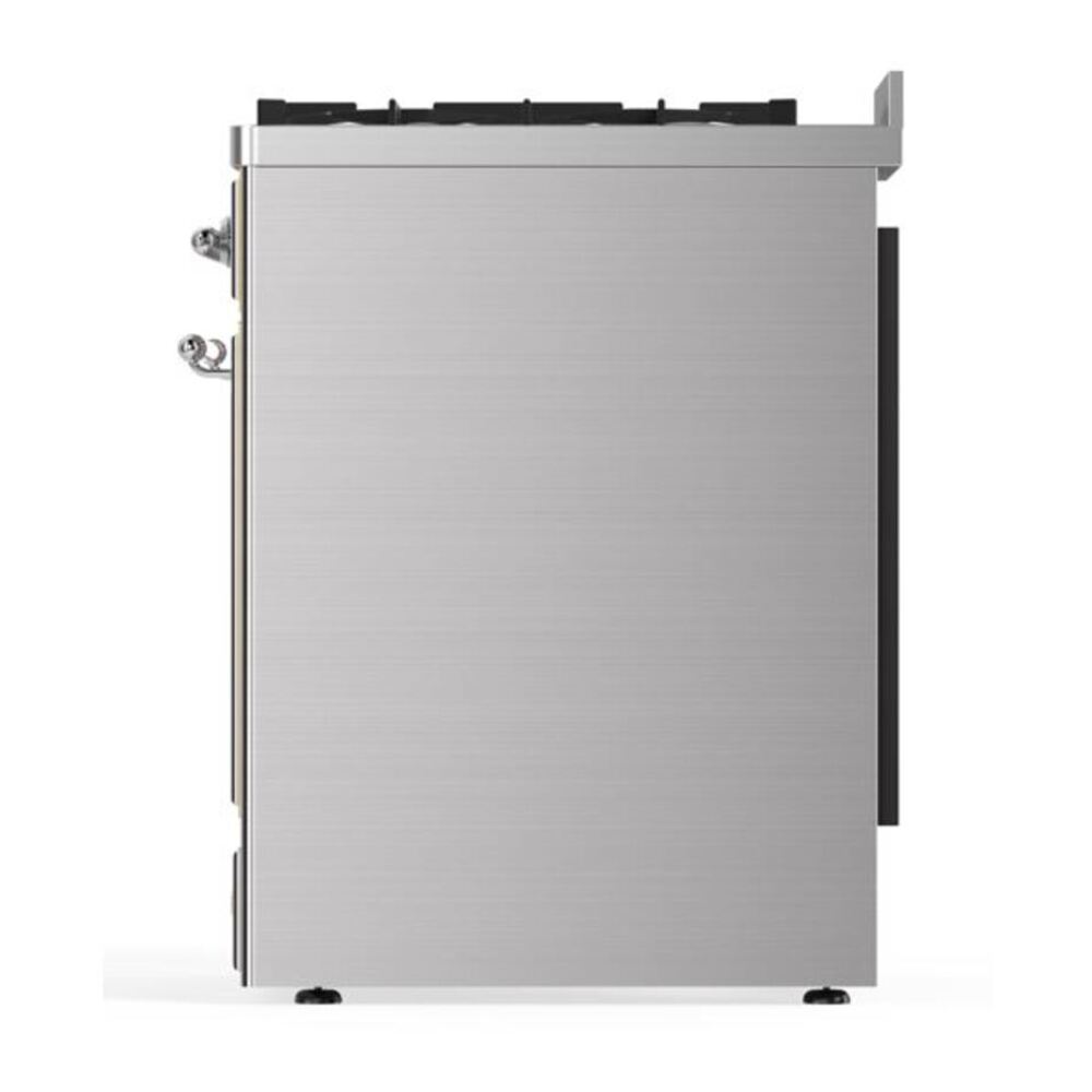 ILVE Majestic II 30 inch Triple Glass Door Natural Gas Dual Fuel Range Chrome Stainless Steel