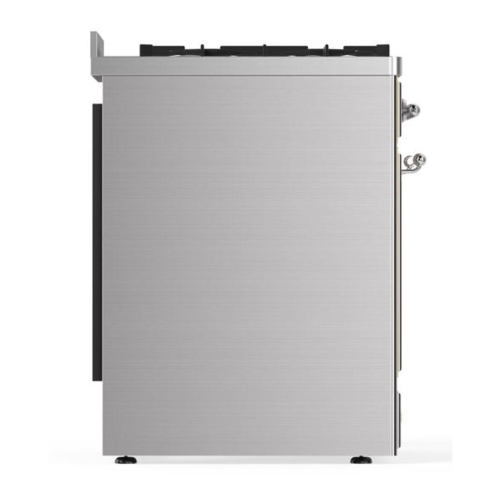 ILVE Majestic II 30 inch Triple Glass Door Natural Gas Dual Fuel Range Chrome Stainless Steel