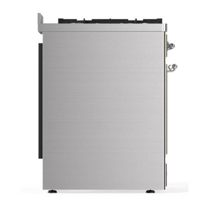 ILVE Majestic II 30 inch Triple Glass Door Natural Gas Dual Fuel Range Chrome Stainless Steel