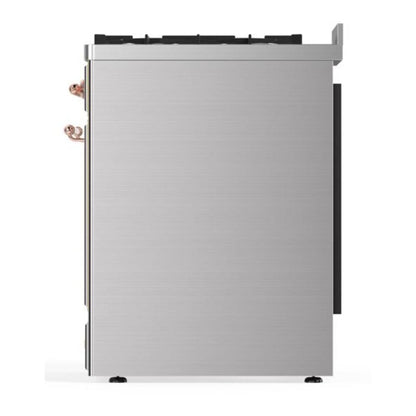 ILVE Majestic II 30 inch Triple Glass Door Natural Gas Dual Fuel Range Copper Stainless Steel