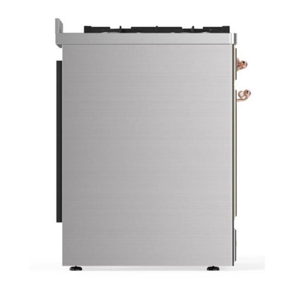 ILVE Majestic II 30 inch Triple Glass Door Natural Gas Dual Fuel Range Copper Stainless Steel