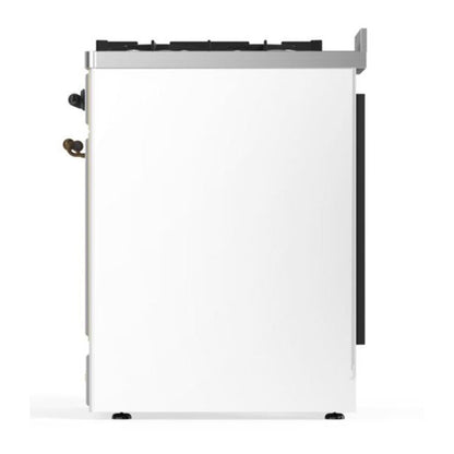 ILVE Majestic II 30 inch Triple Glass Door Natural Gas Dual Fuel Range Burnished White