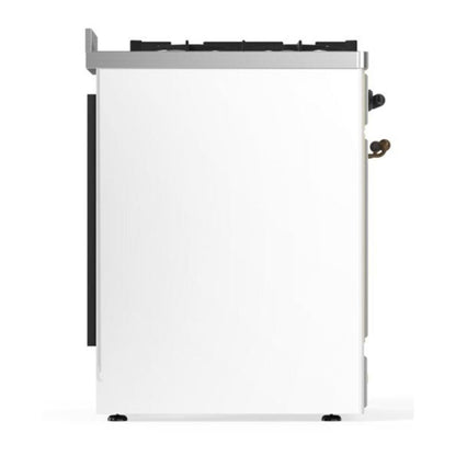 ILVE Majestic II 30 inch Triple Glass Door Natural Gas Dual Fuel Range Burnished White