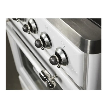 ILVE Majestic II 30 inch Triple Glass Door Natural Gas Dual Fuel Range Chrome White