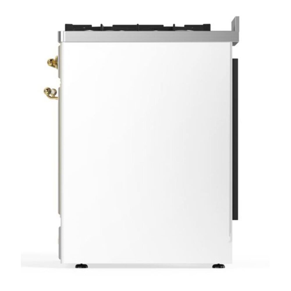 ILVE Majestic II 30 inch Triple Glass Door Natural Gas Dual Fuel Range Brass White