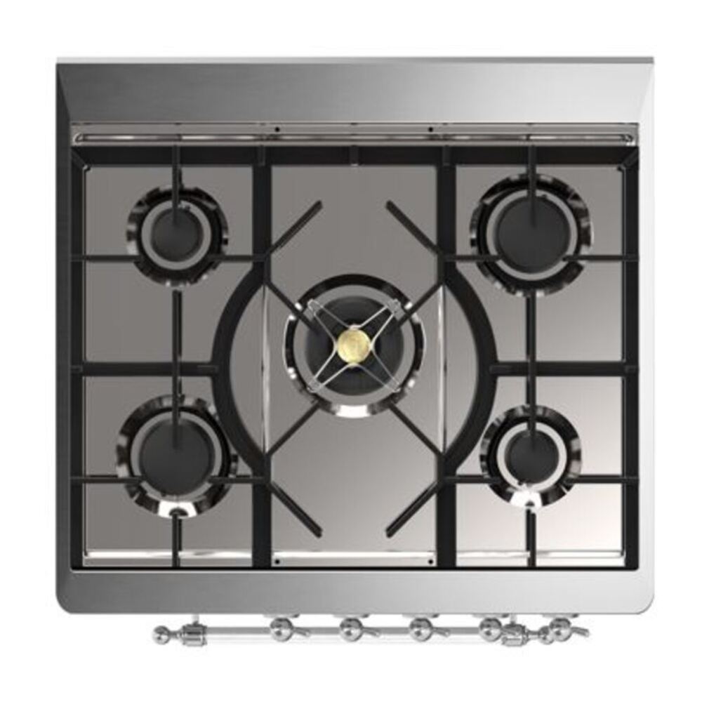 ILVE Majestic II 30 inch Solid Door Dual Fuel Range Chrome Antique White