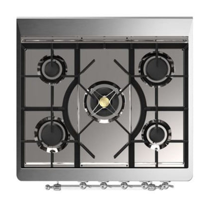 ILVE Majestic II 30 inch Solid Door Dual Fuel Range Chrome Antique White