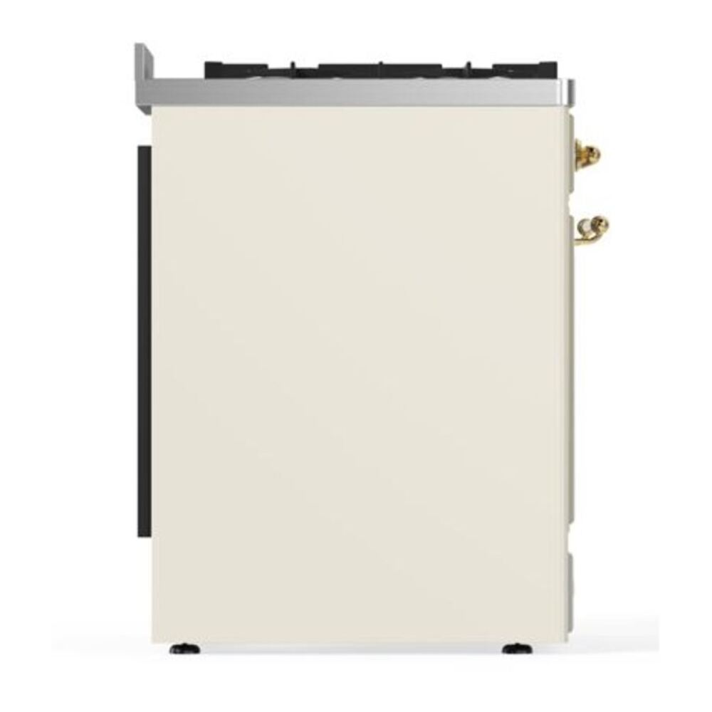 ILVE Majestic II 30 inch Solid Door Dual Fuel Range Brass Antique White
