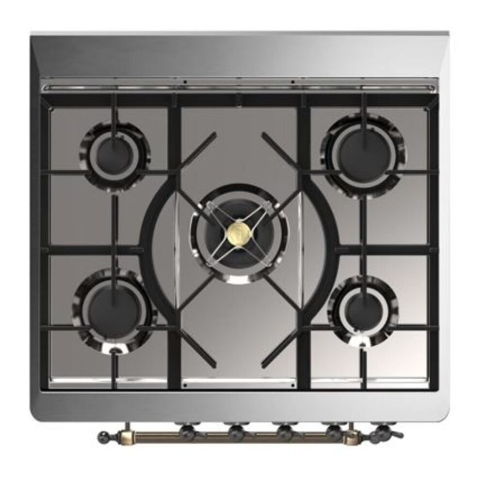ILVE Majestic II 30 inch Solid Door Natural Gas Dual Fuel Range Burnished Blue Grey