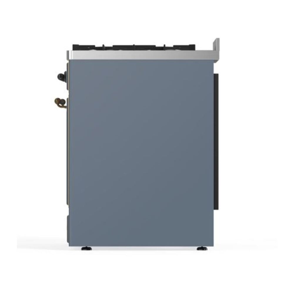 ILVE Majestic II 30 inch Solid Door Natural Gas Dual Fuel Range Burnished Blue Grey
