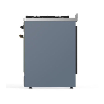 ILVE Majestic II 30 inch Solid Door Natural Gas Dual Fuel Range Burnished Blue Grey