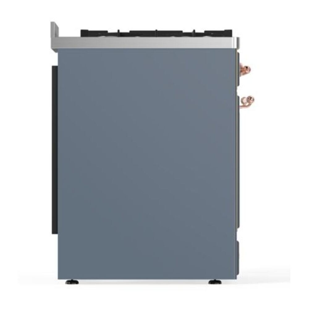 ILVE Majestic II 30 inch Solid Door Natural Gas Dual Fuel Range Copper Blue Grey