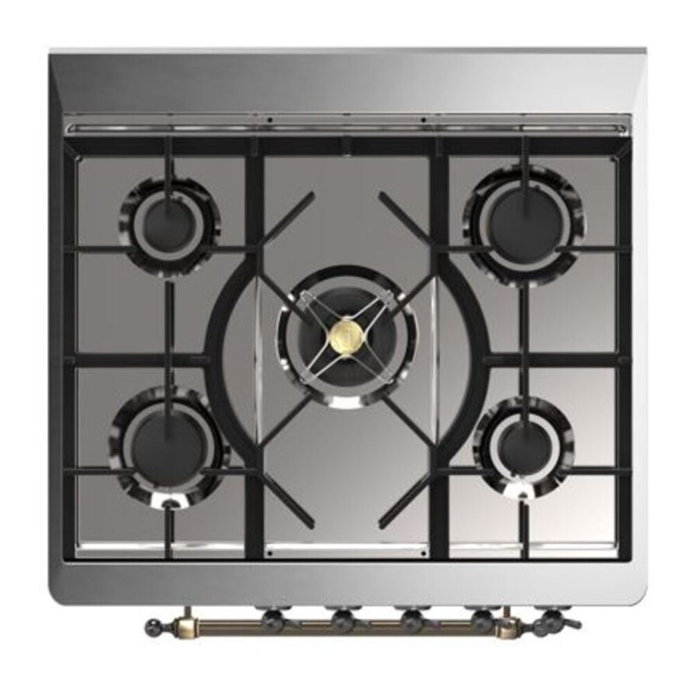 ILVE Majestic II 30 inch Solid Door Natural Gas Dual Fuel Range Burnished Burgundy
