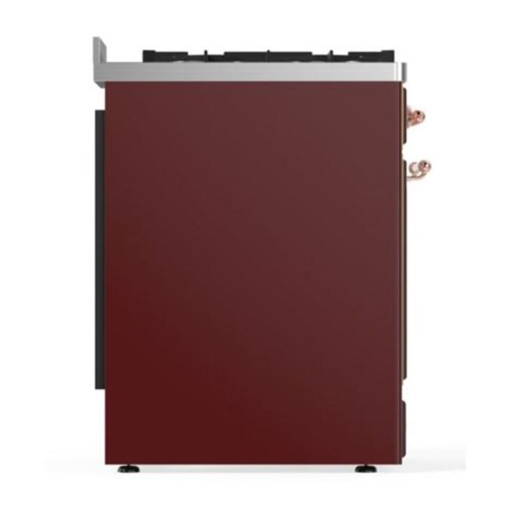 ILVE Majestic II 30 inch Solid Door Natural Gas Dual Fuel Range Copper Burgundy