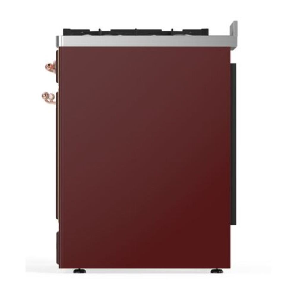 ILVE Majestic II 30 inch Solid Door Natural Gas Dual Fuel Range Copper Burgundy
