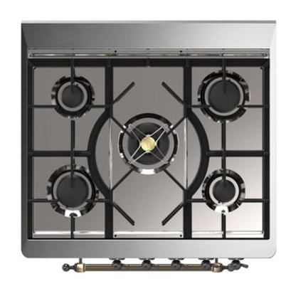 ILVE Majestic II 30 inch Solid Door Natural Gas Dual Fuel Range Burnished Emerald Green