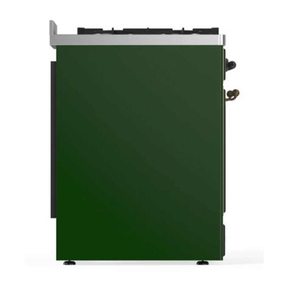 ILVE Majestic II 30 inch Solid Door Natural Gas Dual Fuel Range Burnished Emerald Green