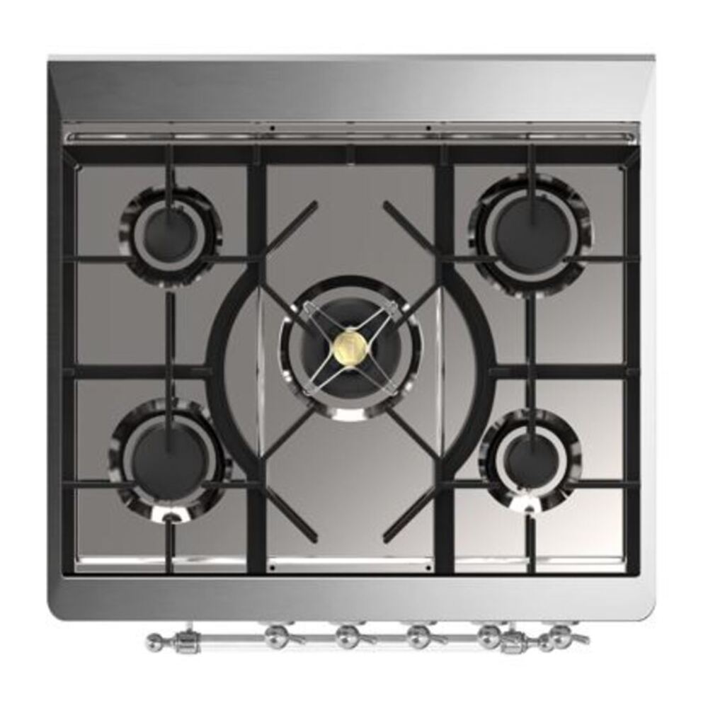 ILVE Majestic II 30 inch Solid Door Natural Gas Dual Fuel Range Chrome Emerald Green