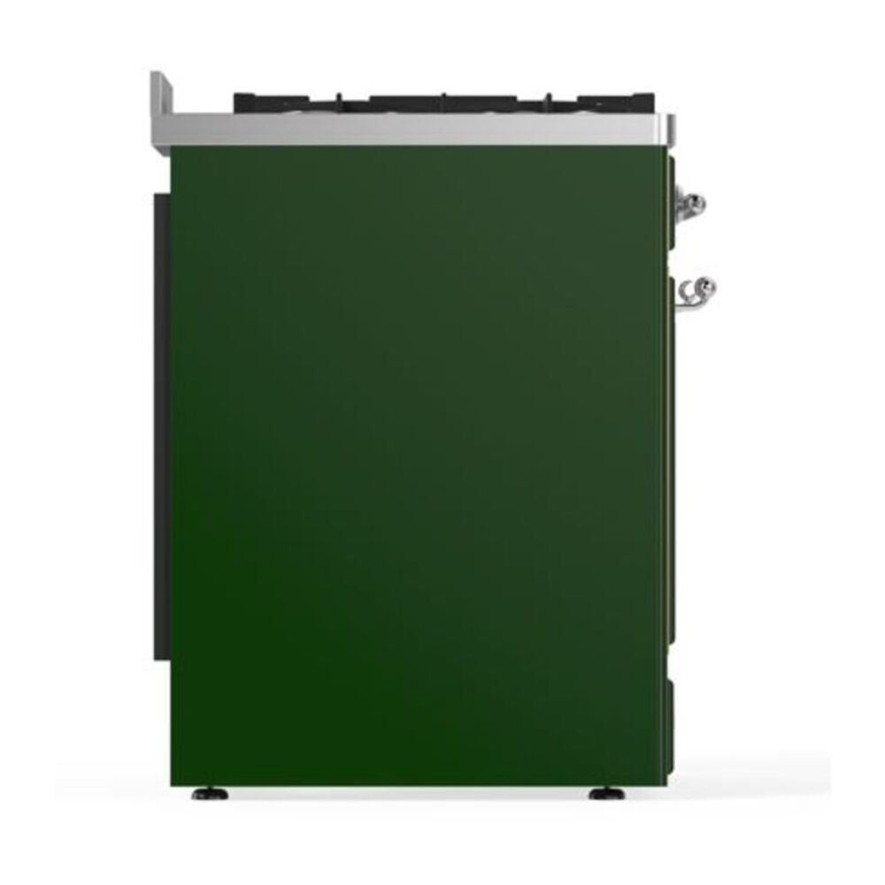 ILVE Majestic II 30 inch Solid Door Natural Gas Dual Fuel Range Chrome Emerald Green