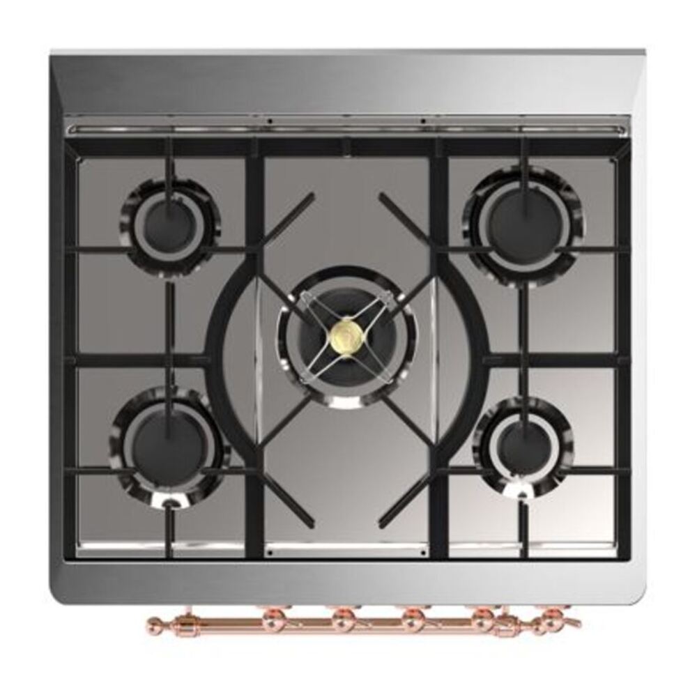 ILVE Majestic II 30 inch Solid Door Natural Gas Dual Fuel Range Copper Emerald Green