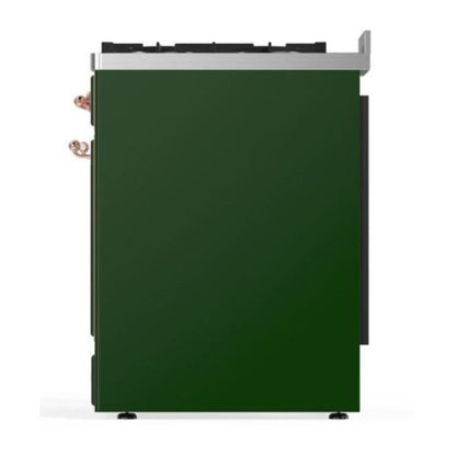 ILVE Majestic II 30 inch Solid Door Natural Gas Dual Fuel Range Copper Emerald Green