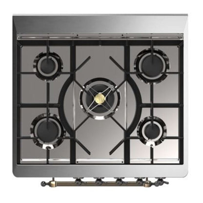ILVE Majestic II 30 inch Solid Door Natural Gas Dual Fuel Range Burnished Midnight Blue