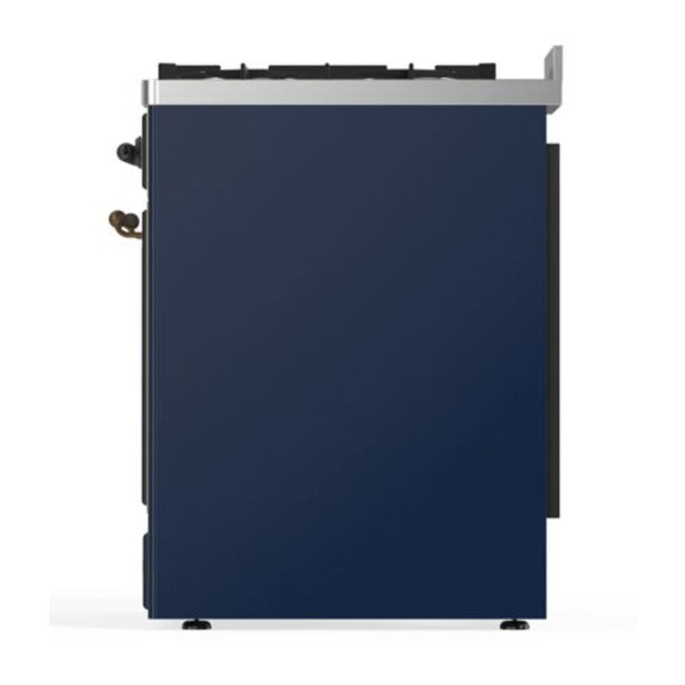 ILVE Majestic II 30 inch Solid Door Natural Gas Dual Fuel Range Burnished Midnight Blue