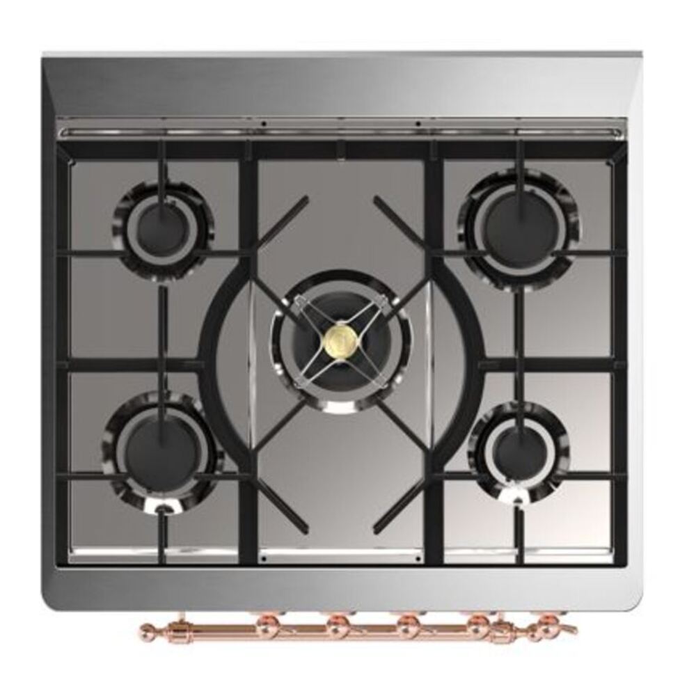 ILVE Majestic II 30 inch Solid Door Natural Gas Dual Fuel Range Copper Midnight Blue