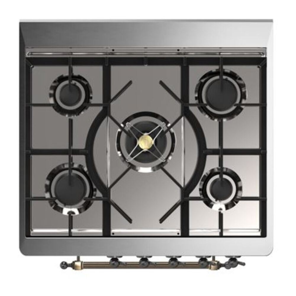 ILVE Majestic II 30 inch Solid Door Natural Gas Dual Fuel Range Burnished Graphite Matte