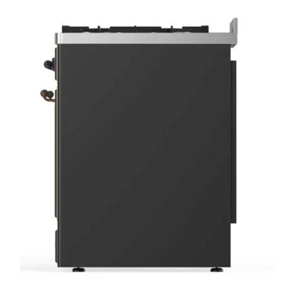 ILVE Majestic II 30 inch Solid Door Natural Gas Dual Fuel Range Burnished Graphite Matte