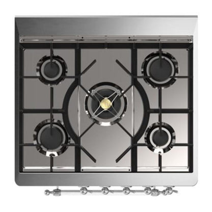 ILVE Majestic II 30 inch Solid Door Natural Gas Dual Fuel Range Chrome Graphite Matte