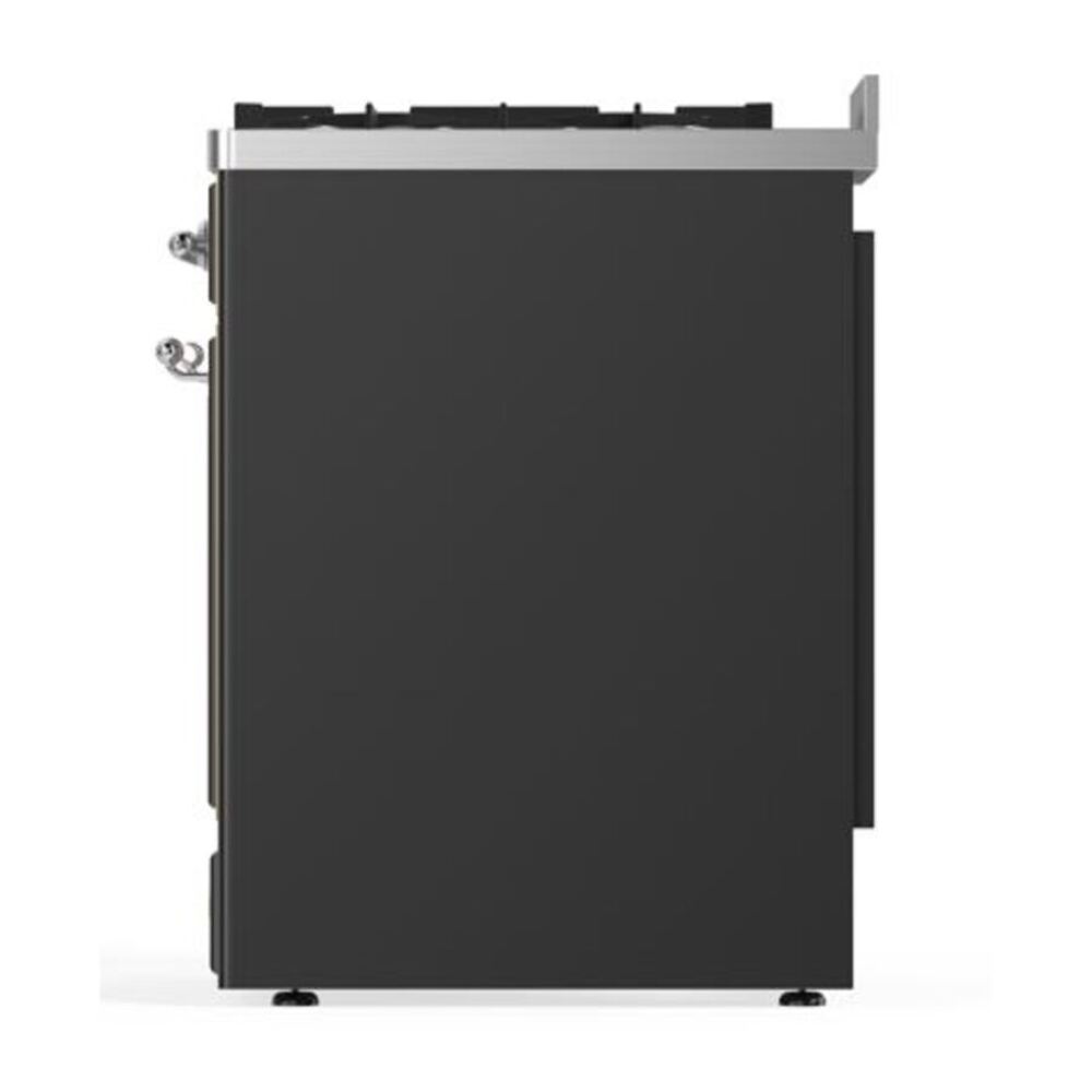 ILVE Majestic II 30 inch Solid Door Natural Gas Dual Fuel Range Chrome Graphite Matte