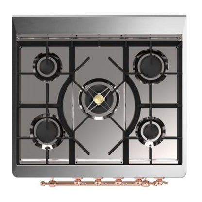 ILVE Majestic II 30 inch Solid Door Natural Gas Dual Fuel Range Copper Graphite Matte