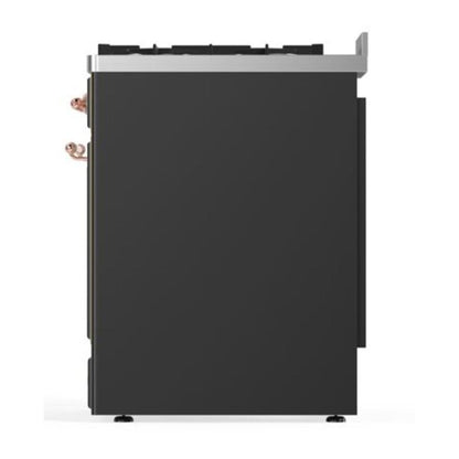 ILVE Majestic II 30 inch Solid Door Natural Gas Dual Fuel Range Copper Graphite Matte