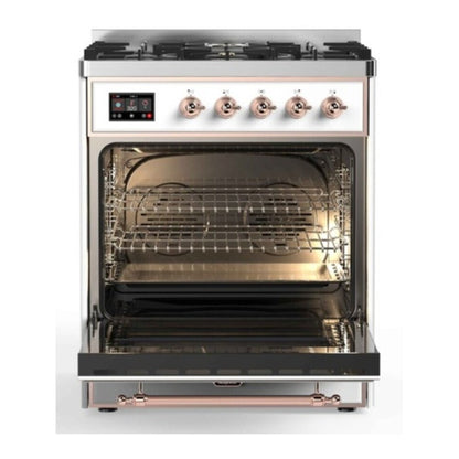 ILVE Majestic II 30 inch Solid Door Natural Gas Dual Fuel Range Copper RAL